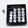 Cubic Zirconia Stud Earrings X-EJEW-E098-G-01-1