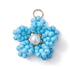8Pcs Glass Seed Beaded Pendants PALLOY-MZ01246-2