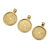 Flat Round Alloy Pendant Cabochon Settings LS-PALLOY-A15654-AG-NF-3