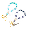 1 Set Wristlet Keychain Silicone Beaded Bracelet Keychain KEYC-FH0001-33B-1