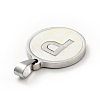 304 Stainless Steel with White Shell Pendants STAS-G268-01P-P-3