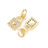 Brass Micro Pave Cubic Zirconia Pendants X-KK-B167-18G-2