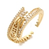 Brass Micro Pave Cubic Zirconia Cuff Rings RJEW-E295-48G-02-1