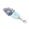 4Pcs Natural Gemstone Chips & Handmade Porcelain Octopus Pendant Decorations HJEW-JM04769-5