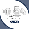 12Pcs 925 Sterling Silver Beads STER-DR0001-25C-2