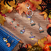 Alloy Enamel Halloween Theme Pendant Locking Stitch Markers HJEW-AB00009-4