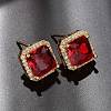 Brass Micro Pave Cubic Zirconia Stud Earrings for Women EJEW-F418-14G-4