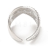 201 Stainless Steel Open Cuff Ring RJEW-E063-48P-3