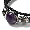 Natural Natural Amethyst Multi-strand Bracelets BJEW-Q337-01A-2