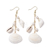 Shell Shape Dangle Earrings EJEW-TA00639-2