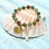 Natural Indian Agate Round Beads Stretch Bracelets BJEW-JB14145-02-1
