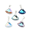 AB Color Plated Electroplate Glass Pendants PALLOY-JF05305-01-1