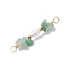 Natural Green Aventurine Chip & Natural Cultured Freshwater Pearl Rice Beaded Connector Charms PALLOY-JF03707-05-4