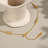 304 Stainless Steel Teardrop Lariat Necklaces for Women VH7412-2-3