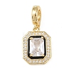 Brass Micro Pave Cubic Zirconia Pendants KK-K413-08G-1