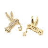 Brass Micro Pave Clear Cubic Zirconia Pendants KK-G533-07A-G-2