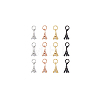 12Pcs 4 Colors Brass Micro Pave Clear Cubic Zirconia Charms ZIRC-DC0001-18-6