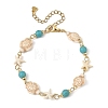 Starfish & Turtle Synthetic Turquoise Beaded Necklace & Bracelet Sets SJEW-JS01385-01-3