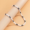 Bohemian Black and White Polymer Clay Heishi Beaded Necklaces for Men DR8717-4
