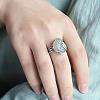 Retro Alloy & Resin Adjustable Open Cuff Rings for Women FS-WG9D7B1-01-3
