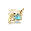 Brass Micro Pave Cubic Zirconia Pendants KK-D255-03G-02-2