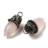 Natural Rose Quartz Pointed Pendants G-K381-02AS-02-2