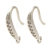 Rack Plating Brass Micro Pave Clear Cubic Zirconia Earring Hooks KK-A231-06S-1