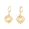 Brass Donut Dangle Leverback Earrings for Women EJEW-N012-73-1