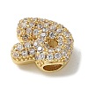 Brass Micro Pave Cubic Zirconia Beads KK-P290-61G-R-2