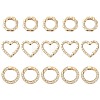 15Pcs 3 Styles Zinc Alloy Spring Gate Rings FIND-CJ0004-77-1