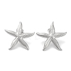 304 Stainless Steel Starfish Stud Earrings EJEW-D281-06S-1