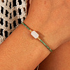 Natural White Jade Bead Braided Bead Bracelets SR7780-1