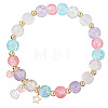 Easter Rabbit Crackle Glass Round Beaded Stretch Bracelets FS-WG32C26-04-1