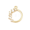 Brass Micro Pave Clear Cubic Zirconia Pendants KK-D225-14G-02-1