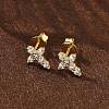 925 Sterling Silver Clear Cubic Zirconia Stud Earrings EJEW-Q032-01B-G-2