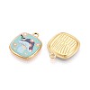 Printed Style 304 Stainless Steel Square Pendants STAS-T071-25F-G-2