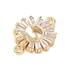 Butterfly Theme Brass Pave Clear Cubic Zirconia Connector Charms CU-CBAFF5B-02B-G-2