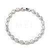 Teardrop Brass Micro Pave Clear Cubic Zirconia Link Chain Bracelets for Women BJEW-C156-07A-P-4