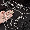 8Pcs 4 Styles Gothic Style Skull Wing Iron Twisted Boot Strap Chains for Halloween FIND-AB00066-3