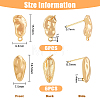 12Pcs 2 Style Brass Stud Earring Findings KK-FH0004-95-2