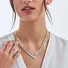 Alloy Crystal Rhinestone Teardrop Tassel Bib Necklaces for Women WG5EA35-01-1