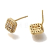 Rack Plating Brass Micro Pave Clear Cubic Zirconia Stud Earrings EJEW-U011-02G-2