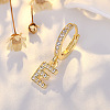 Brass Micro Pave Clear Cubic Zirconia Hoop Earrings WGE85EC-06-1