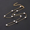 Vacuum Plating 304 Stainless Steel Beaded Necklaces NJEW-E064-04G-2