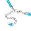 Dyed Synthetic Turquoise Round Graduated Beaded Necklaces for Women NJEW-JN05791-5