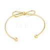 Bowknot 304 Stainless Steel Open Cuff Bangles for Women BJEW-Z064-04G-3