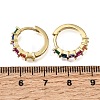 Brass Colorful Cubic Zirconia Huggie Hoop Earrings EJEW-G473-05G-5