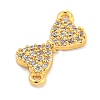 Brass Micro Pave Clear Cubic Zirconia Connector Charms KK-P275-36A-G-2