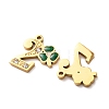 304 Stainless Steel Enamel & Rhinestone Pendants STAS-B130-01G-2-2