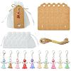 Angle Glass Pendant Decorations HJEW-FS0001-07-1